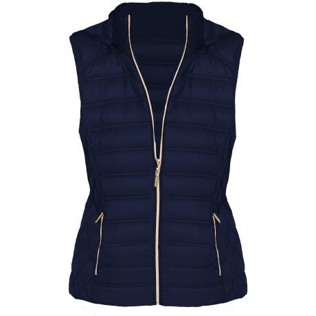 Michael Michael Kors Women's South Pacific Blue Down Puffer Vest with Removable Hood