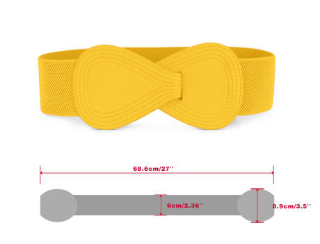 Allegra K- Interlock 8-Shaped Buckle Elastic Belt