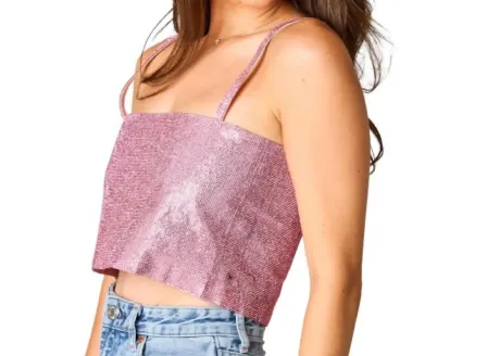 BUDDYLOVE Girly Girl Rhinestone Crop Top