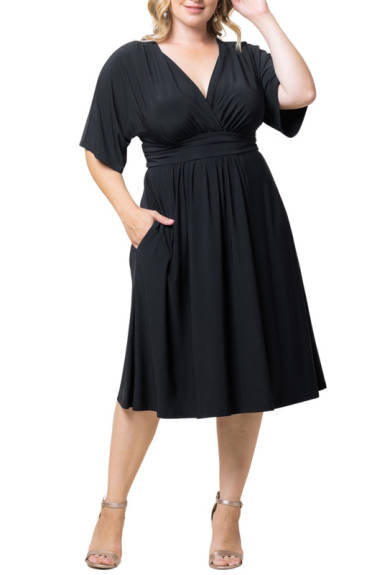 Kiyonna Gia Midi Dress with Pockets (Plus Size)