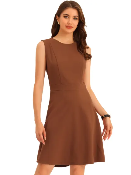 Allegra K - Sleeveless A-line Flare Dress