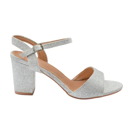 Where's That From - Womens/Ladies Paityn Glitter Buckle Block Heel Sandals