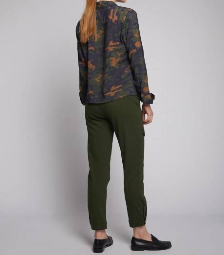 Vilagallo - Trouser Cargo Green Stretch Knit