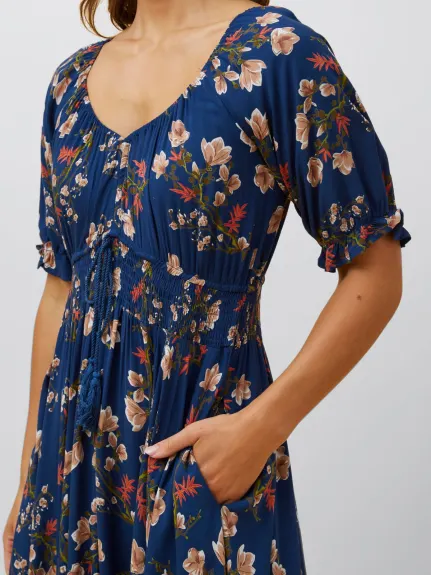 Annick - Carla Maxi Dress Floral Puff Short Sleeves