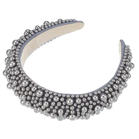 Unique Bargains - Faux Pearls Wide Padded Headband