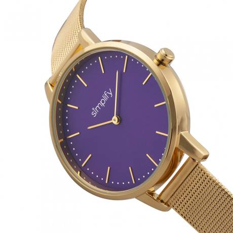 Simplify - The 5800 Mesh Bracelet Watch - Gold/Purple