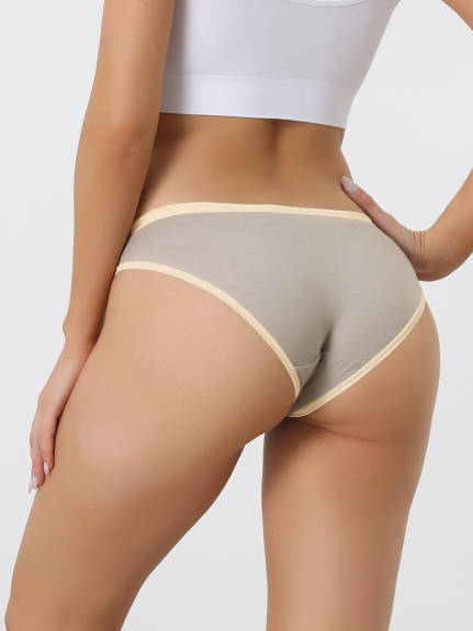 Allegra K- Cotton Low Waist Stretch Hi-Cut Panties