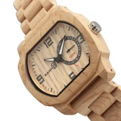 Earth Wood - Montre bracelet écailleuse avec date - Olive