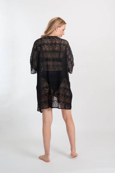 KOY Resort Flamenco Lace Crochet Beach Cover Up Kimono