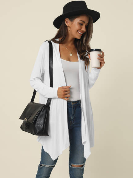 Allegra K- Draped Front Open Cardigan