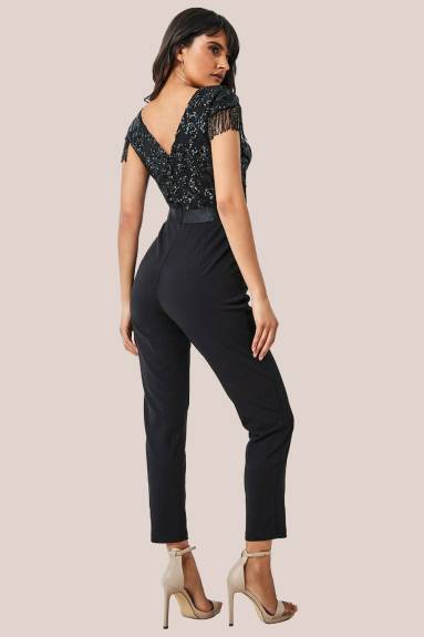 Goddiva - Tassel Sequin Jumpsuit