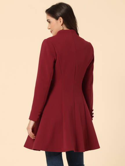 Allegra K- Single Breasted A-Line Swing Coat