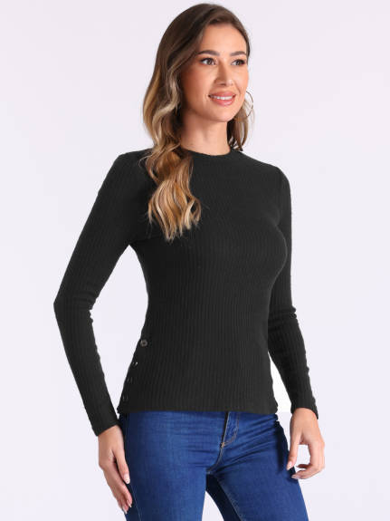 Allegra K - Basic Crewneck Knit Top Sweater