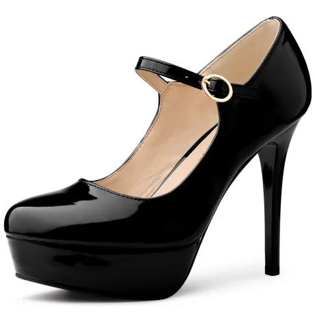 Allegra K - Platform Ankle Strap Stiletto High Heel Pump