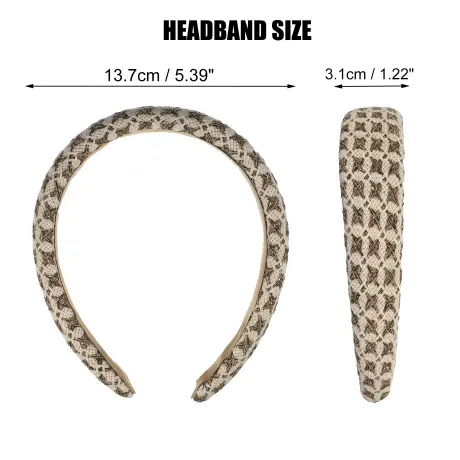 Unique Bargains - Tweed Check Padded Headband