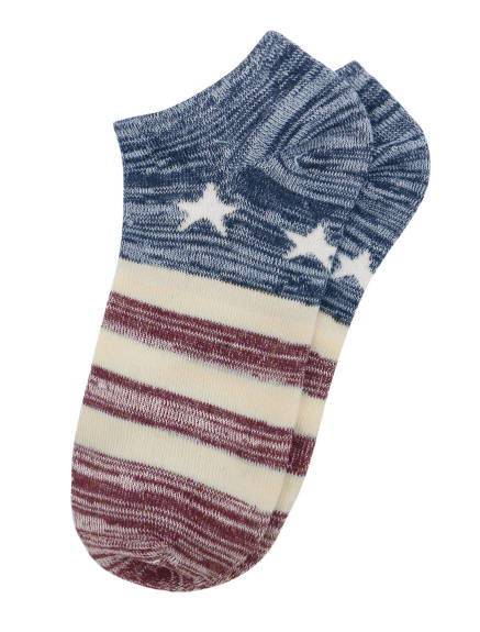 Allegra K- 5 Pairs Stripes Stars Low Cut Socks