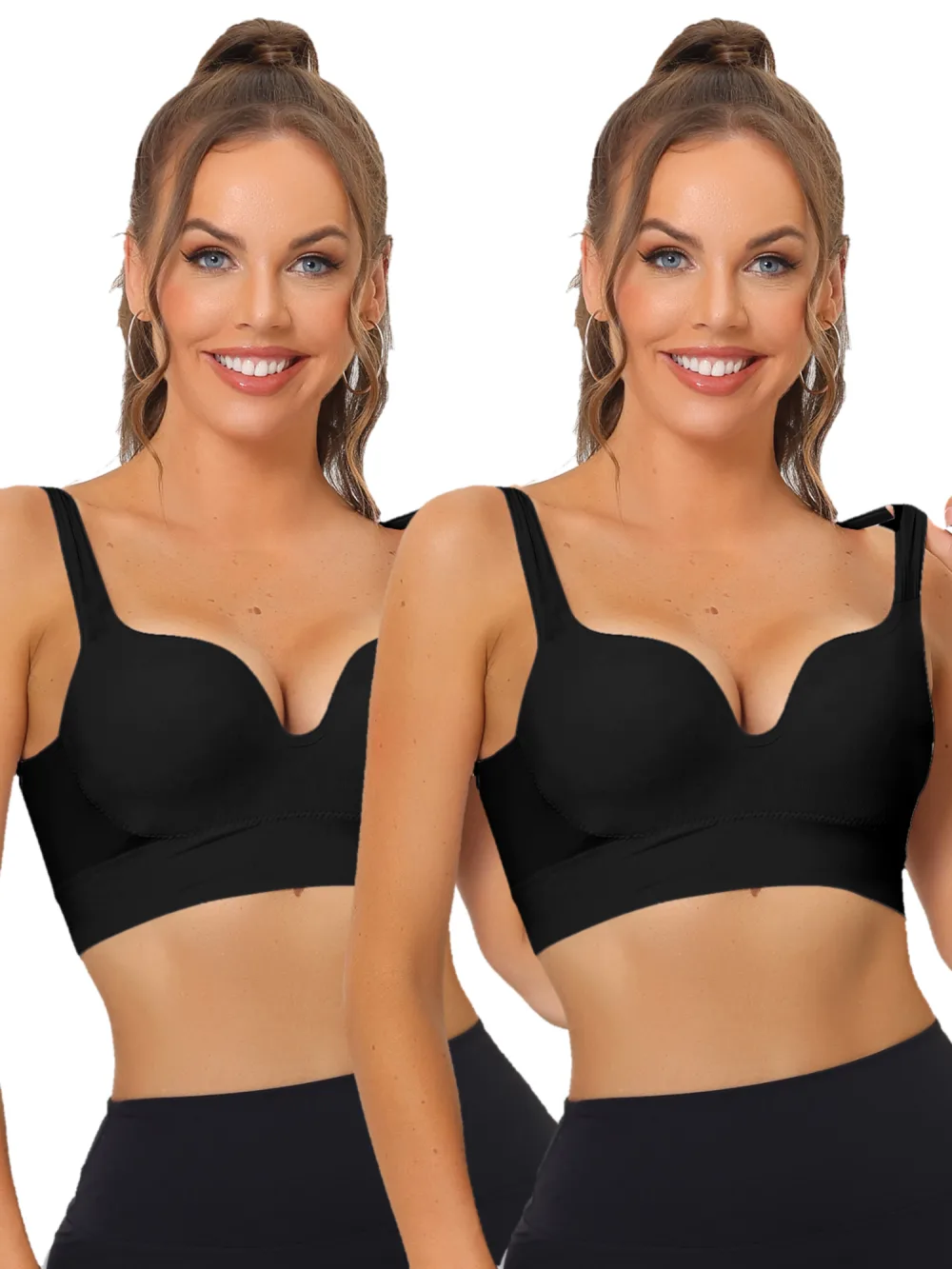 Allegra K - Wireless Padded Sports Bras Pack