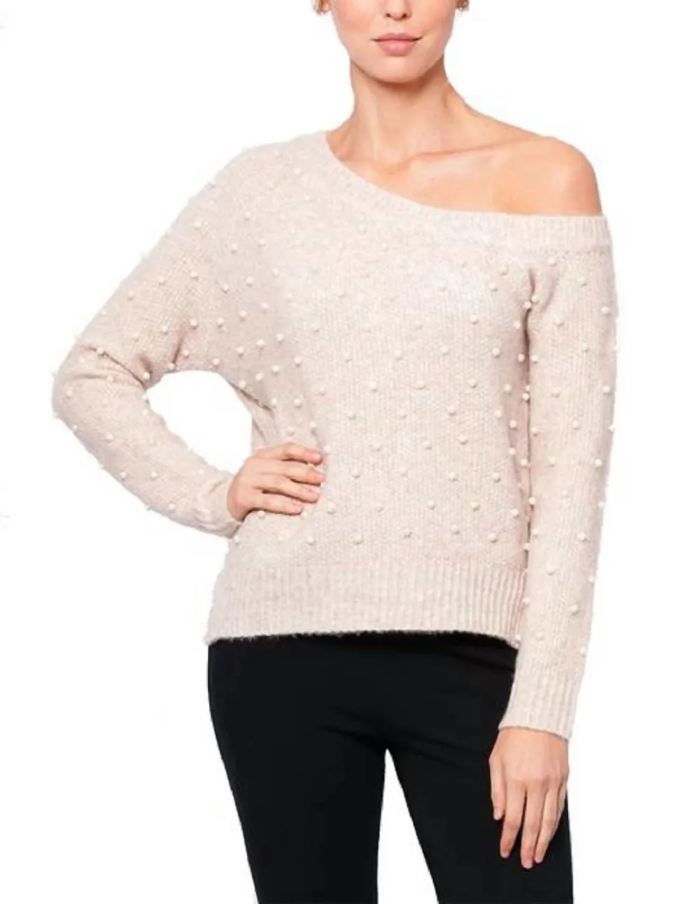 LOVE TOKEN - Adalynn One Shoulder Sweater