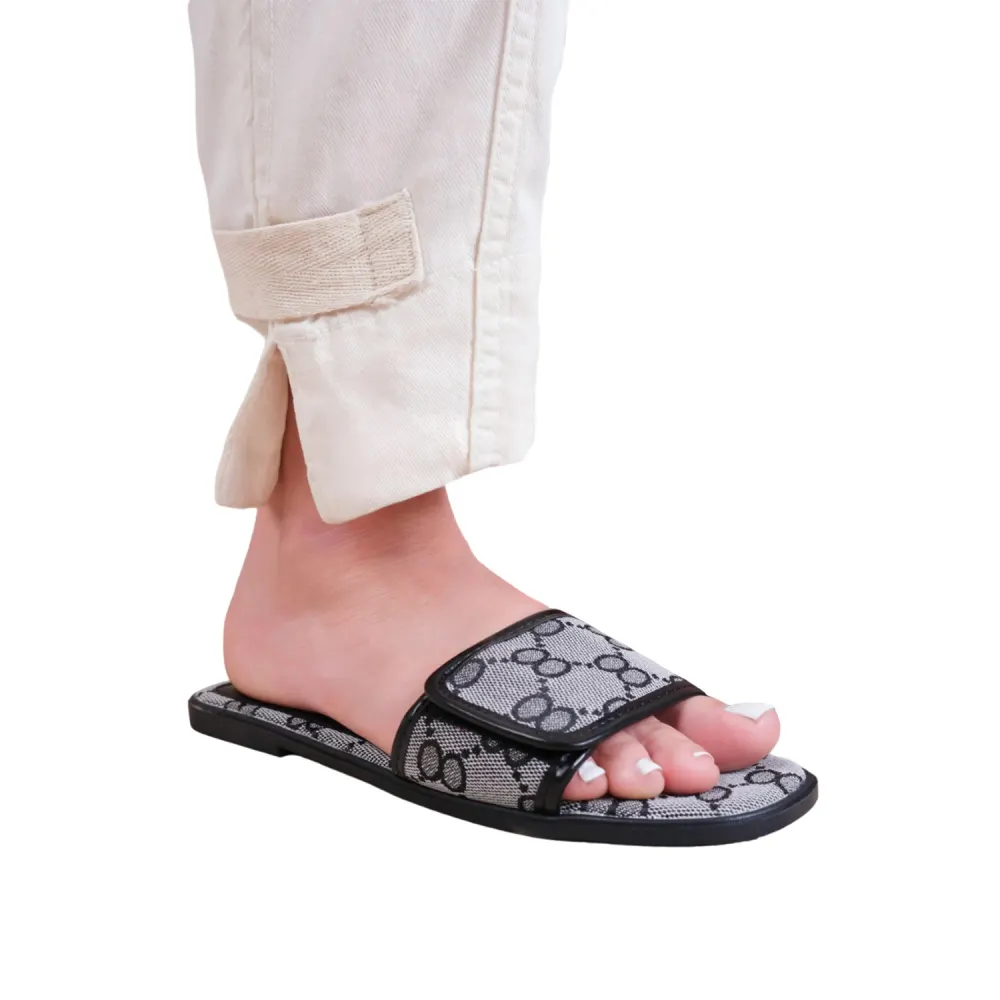 Where's That From - Womens/Ladies Mirage Faux Leather Single Strap Sliders