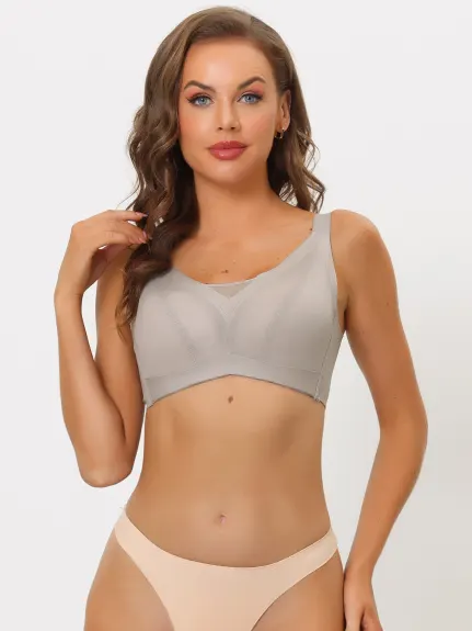 Allegra K- Full Coverage Mesh Underwire Bra