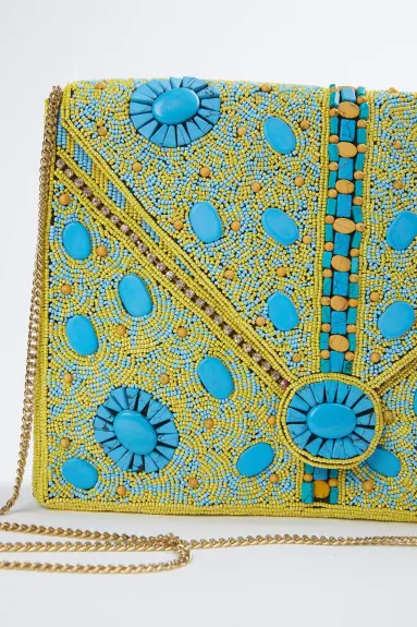 ETHNiQUE - Vasant Handmade Beaded Shoulder Clutch Bag