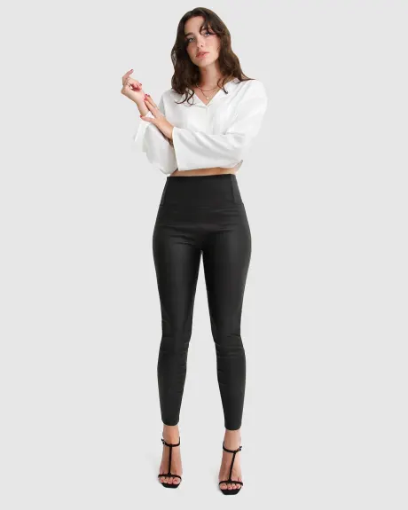 Belle & Bloom City slicker legging enduit - noir