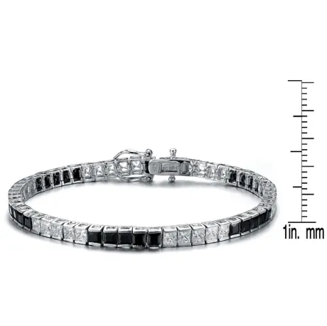 Bracelet Genevive en argent sterling avec zircons cubiques colorés 5 x 5