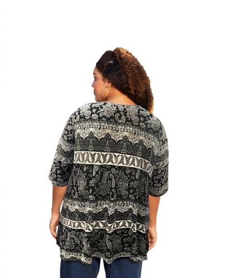 On The Plus Side - Printed Matsin Tunic - Plus