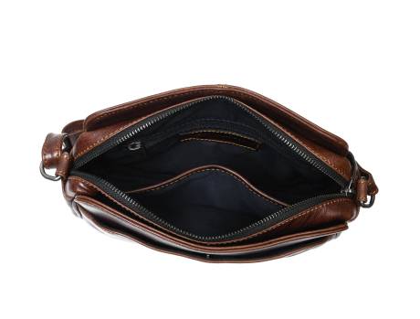 Aaron Leather Goods- Polaris Leather Crossbody Bag