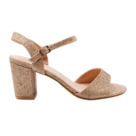 Where's That From - Womens/Ladies Paityn Glitter Buckle Block Heel Sandals