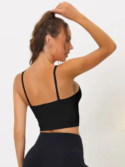 Allegra K- Longline Fitness Débardeur de soutien-gorge de sport rembourré sans armatures