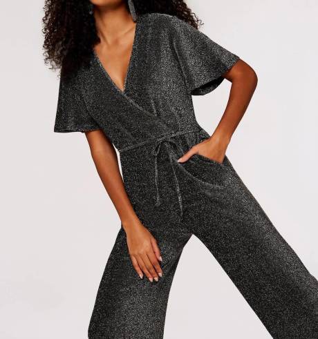 APRICOT - Sparkle Angel Sleeve Jumpsuit