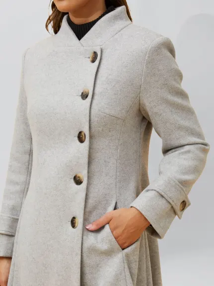 Annick - Harper Retro Flared Coat Side Buttons