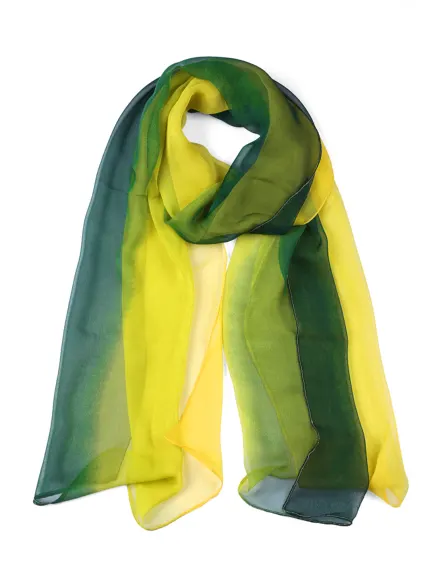 Allegra K- Long Chiffon Gradient Color Wrap Scarf