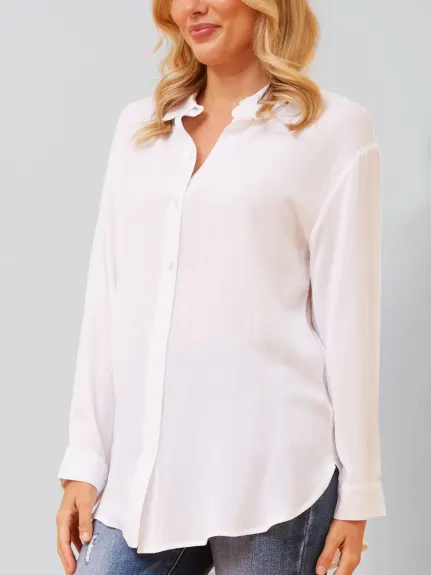 Annick - Nathalie Shirt Long Sleeves Solid White