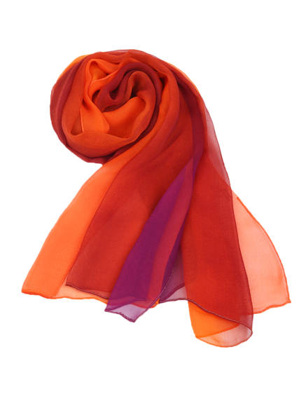 Allegra K- Long Chiffon Gradient Color Wrap Scarf