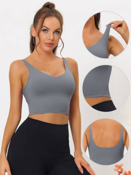 Allegra K - Longline Padded Sports Bra Pack, Light Gray