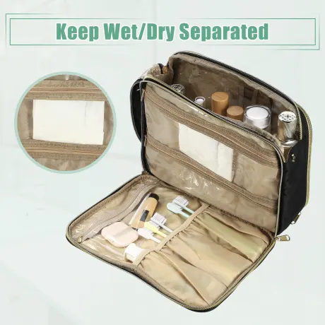 Unique Bargains- Large Toiletry Makeup Travel Bag Water-resistant