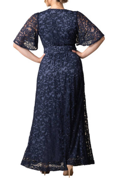 Kiyonna Luminous Sequin Lace Long Gown (Plus Size)