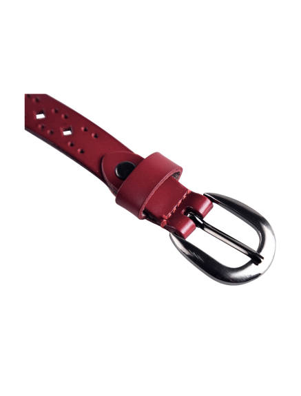 Allegra K- Thin Hollow Out Single Pin Buckle Belt