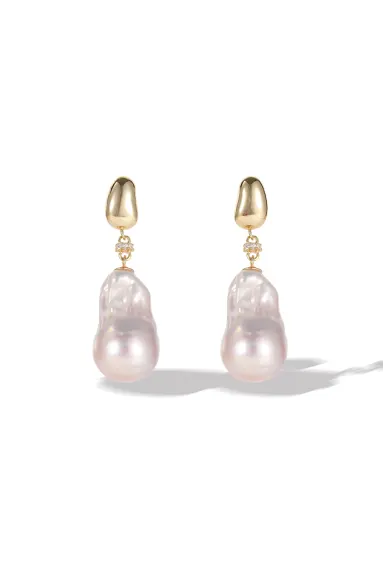 Classicharms-Doris Natural Baroque Pearl Drop Earrings