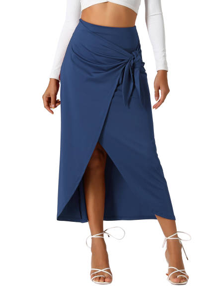 Allegra K- Boho High Waist Beach Tie Waist Wrap Skirt