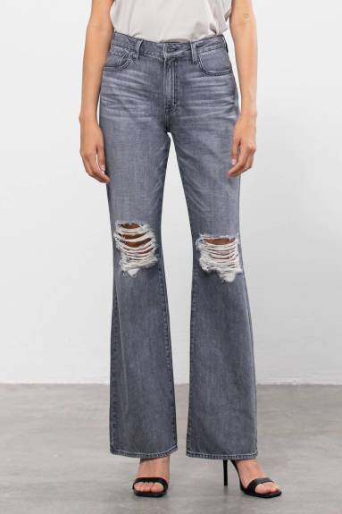 HIDDEN Happi Ultra High Rise Distressed Flare