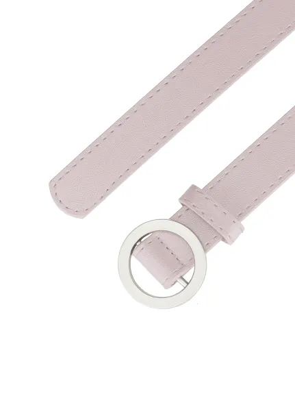 Allegra K- O Ring Metal Buckle Plus Size Thin Nonporous Waist Belt