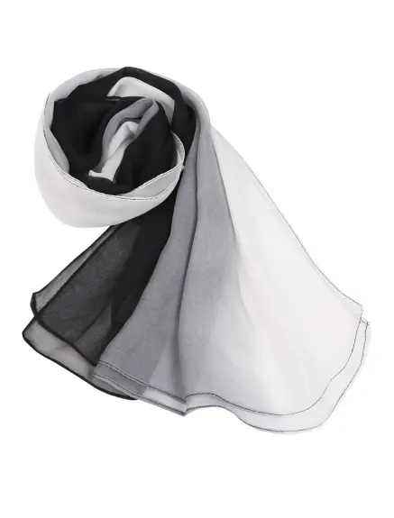 Allegra K- Long Chiffon Gradient Color Wrap Scarf