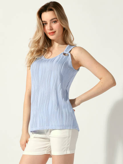 Allegra K - Scoop Neck Summer Loose Tank Top