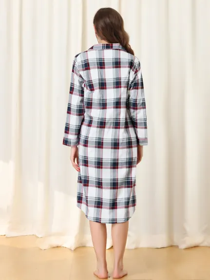 cheibear - Plaid/Heart Printed Lounge Sleepshirt