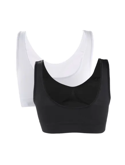 Allegra K- Removable Pads Seamless Wirefree Sleep Vest Top Bra