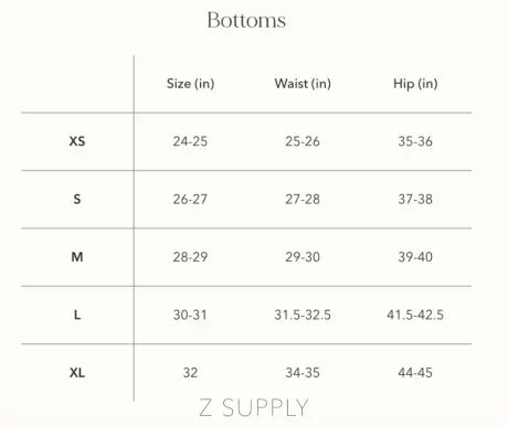 Z Supply BONNE FORME CÔTE 7/8