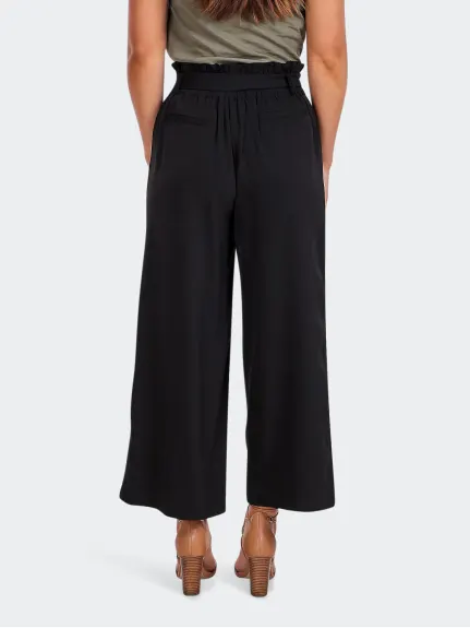 Annick - Nessy Pants Crop High Waist Stretch Self-Belt